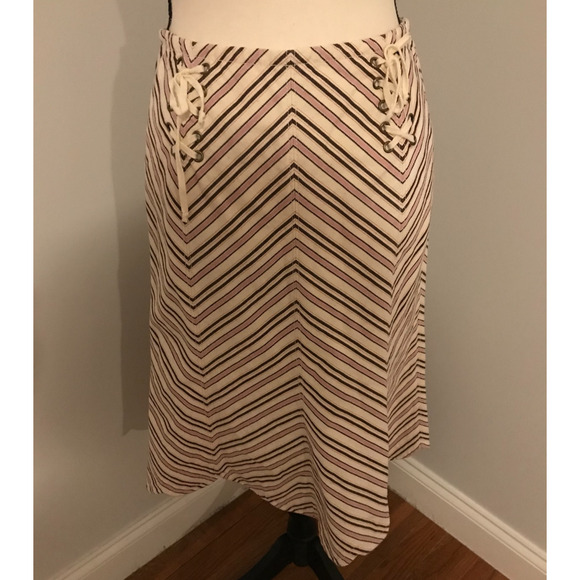 Anthropologie Elevenses Chevron Skirt with Side Ties - Size 6 - Picture 1 of 7